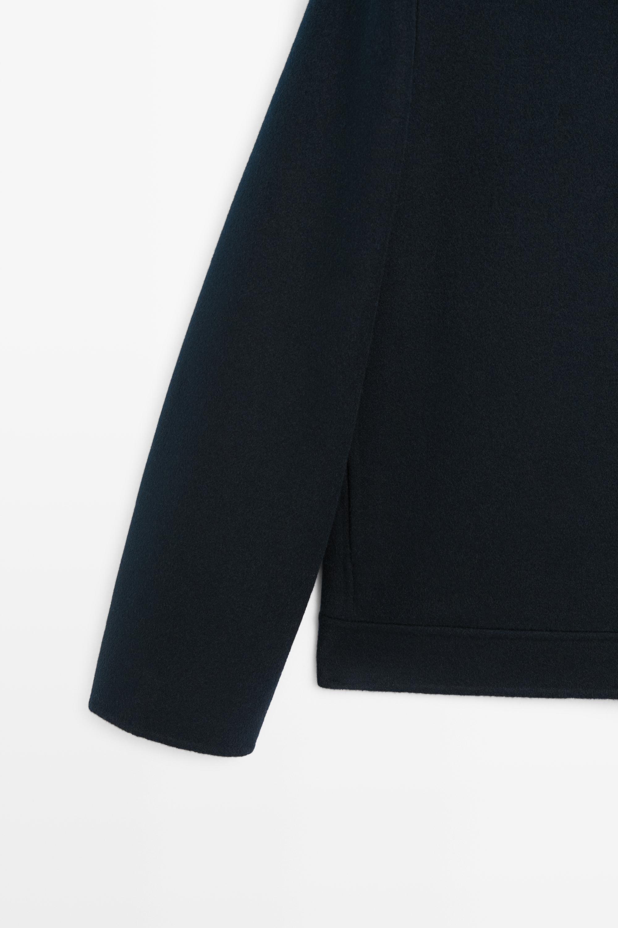 Blouson zippé en laine mélangée